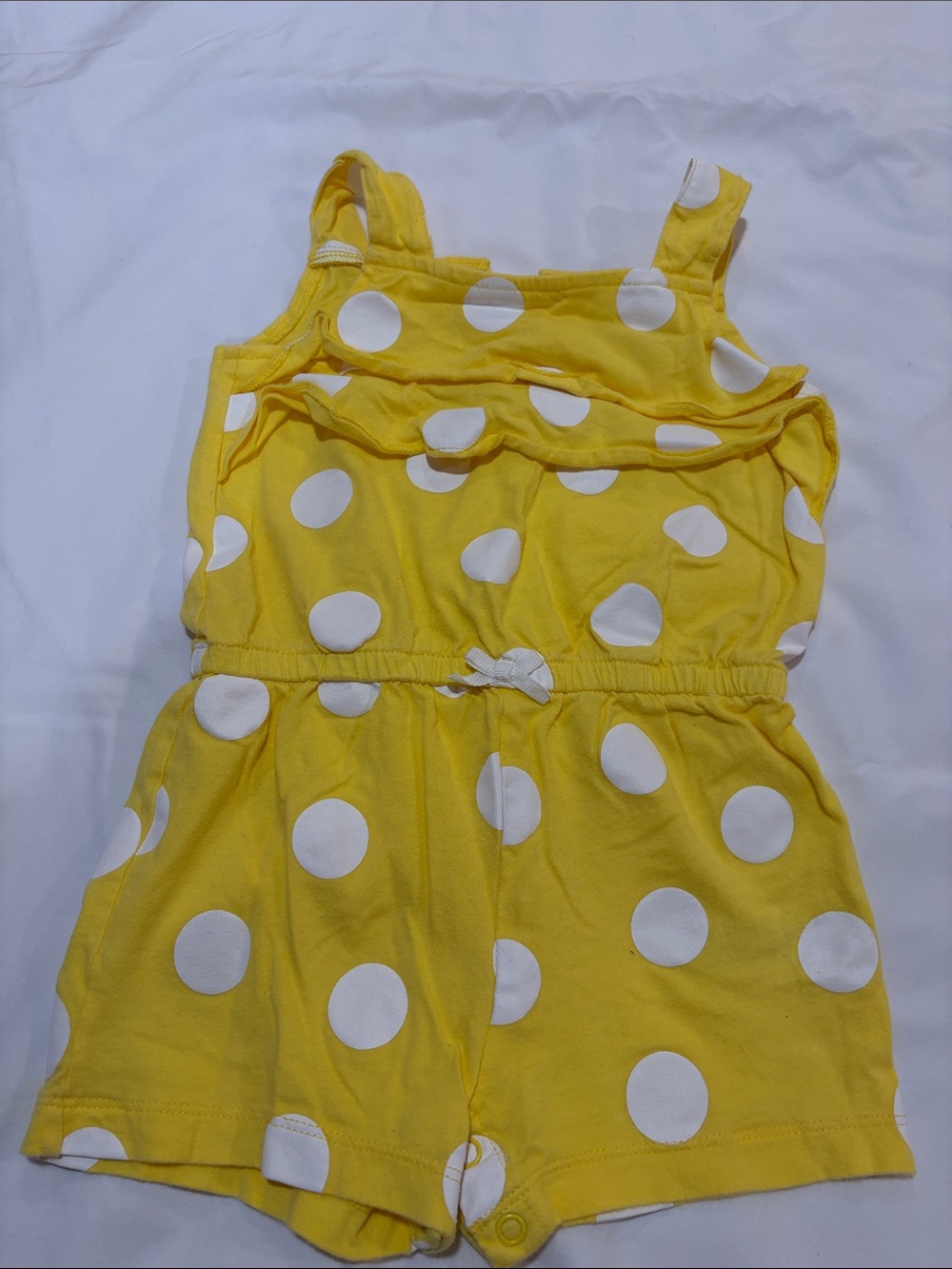 Carter's Yellow and White Polka Dot Romper